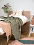 Baby Blanket-Grid-Olive – Old Rose – Bedding-Peach – Buddy-Unicorn – Bunny-Mauve