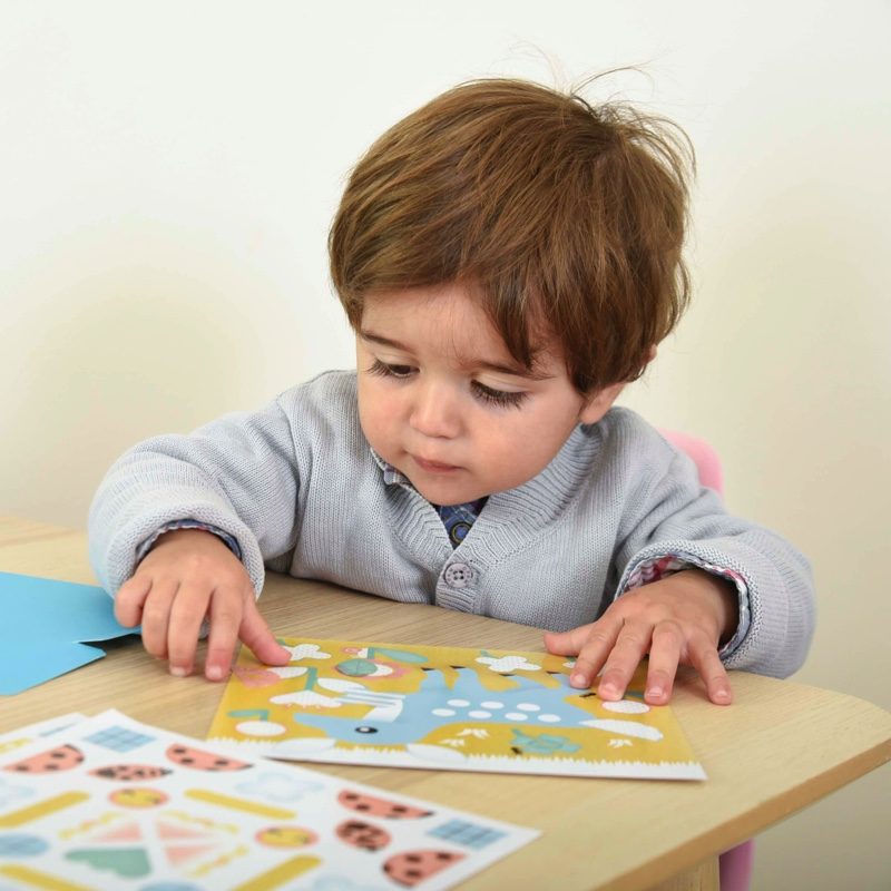 Cartes Baby Forêt : 6 cartes + 96 gommettes - dès 2 ans - Miniatures Factory