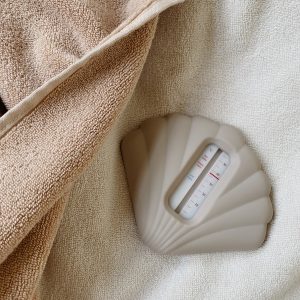 Thermomètre de bain coquillage en silicone -warm grey