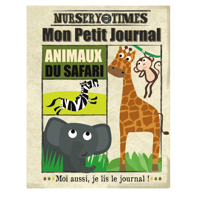 Journal bébé tissus - Animaux du Safari - Miniatures Factory