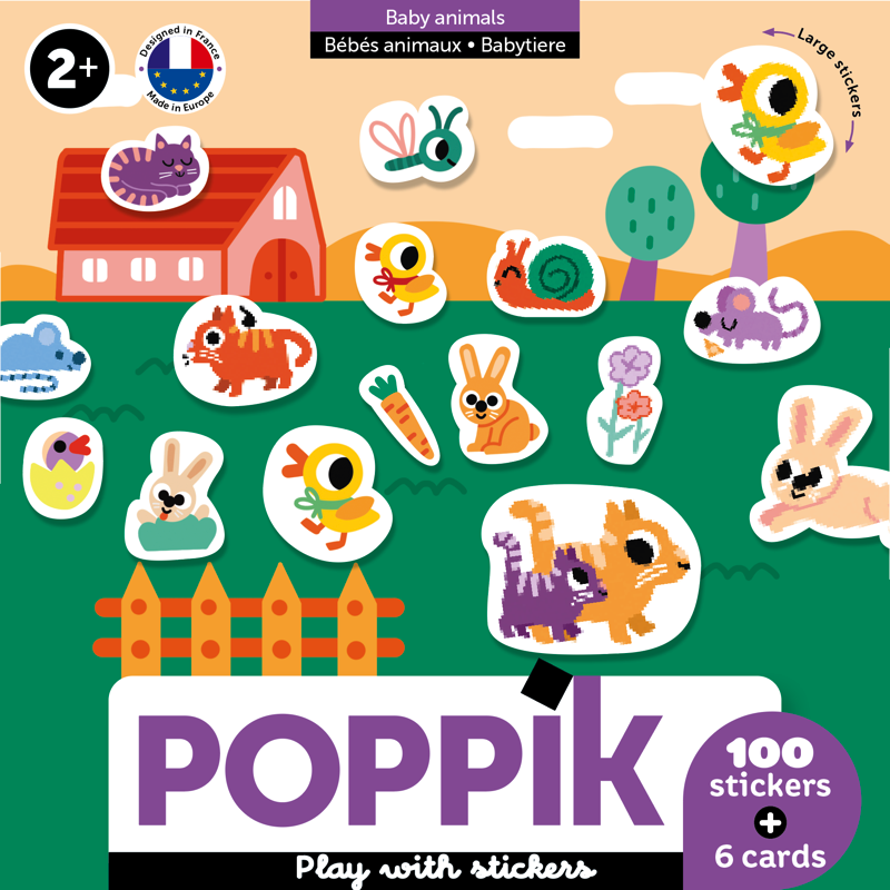 Poppik stickers baby bébés animaux 2 ans 3
