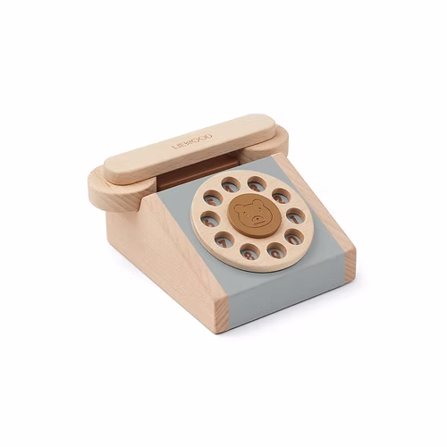 telephone en bois retro selma blue fog mix