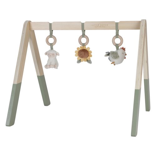 arche d'eveil en bois mint et ses 3 jouets little goose