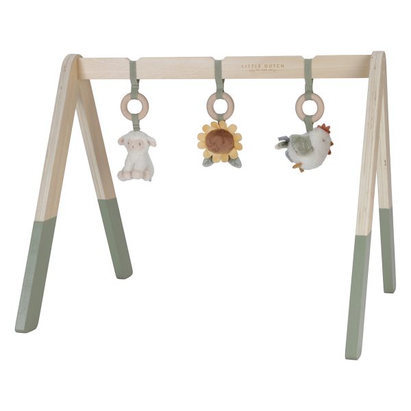 arche d'eveil en bois mint et ses 3 jouets little goose