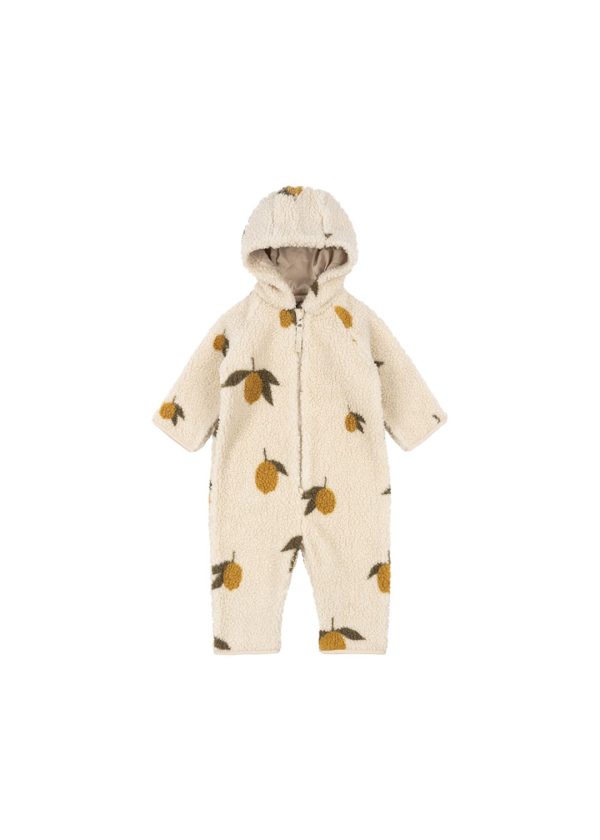 combi pilote capuche oreilles d'ourson citrons